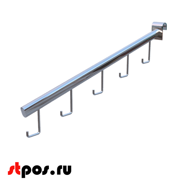 00_Кронштейн с крючками, 400мм, Хром