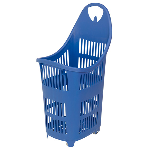 1_Корзина покупательская моноблок BOND 70 л, 2 колеса, Синий