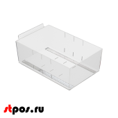 Накопитель подвесной для экономпанели с разделителями, MIDIBOX-EP, 310х197х120 мм, пластик прозрач