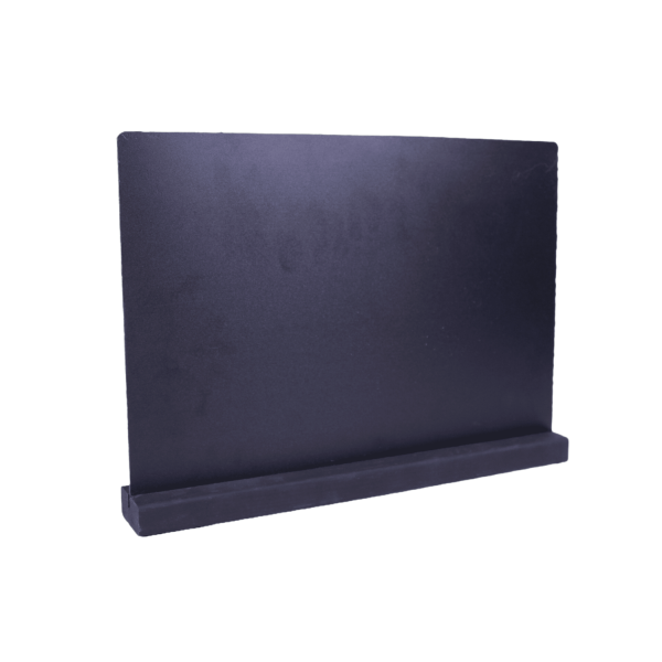 sk_Тейбл-тент горизонтальный, А4, 300х240х40мм, меловой, ПВХ, с деревянным основанием 40х19мм, черным