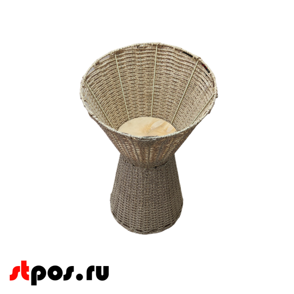 00_Корзина плетеная Песочные часы из полиротанга, верх490х220х390мм, низ220х390х390мм, цвет натуральный