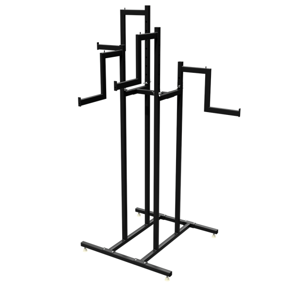 sk_Вешало четырехрожковое 600х600мм, h 1030-1380мм, Матовый, RAL9005 Чёрный