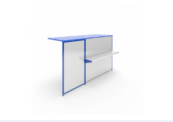 Прилавок металл расчетный с хлопушкой, 1000 мм, RAL 5002, Синий_1