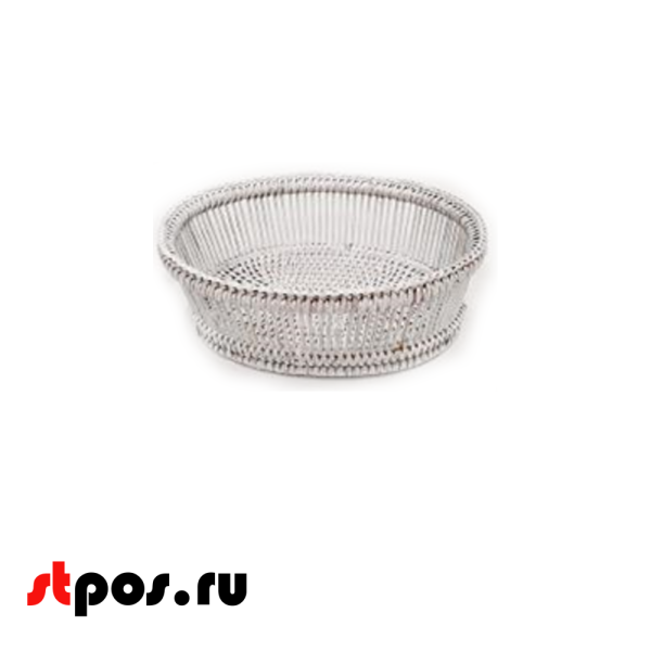 00_Корзинка плетеная овальная из ротанга, 270х220х80 мм, Белый