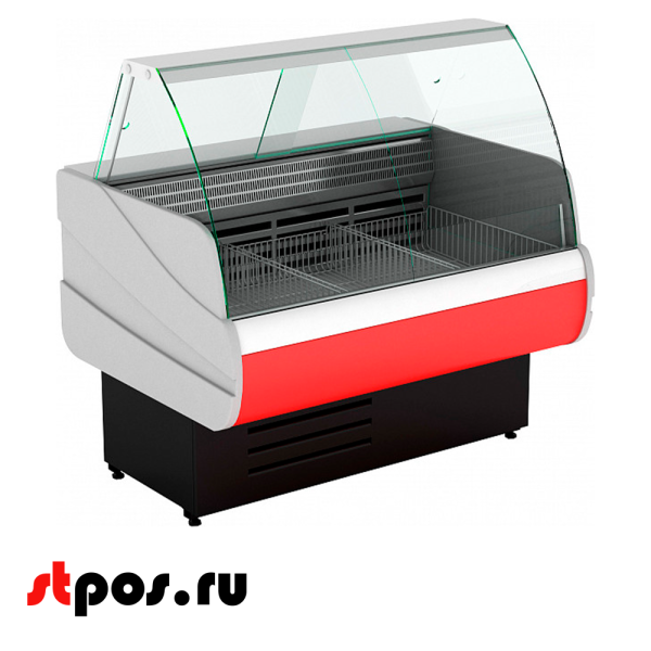 00_Холодильная витрина CRYSPI Octava M 1200, 1180х955х1265 мм, Красный бортик