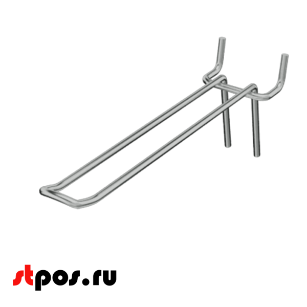 02_Крючок для перфорации двойной SHOLS, 250 мм, хром, d4,0мм, Шаг 50 мм