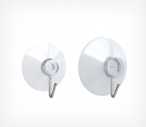02_Присоска силиконовая с металлическим крючком SC-MH диаметр 40 мм, Прозрачный