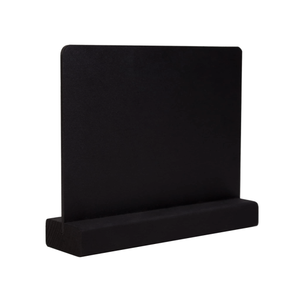 sk_Тейбл-тент горизонтальный, А6, 150х140х40мм, меловой, ПВХ, с деревянным основанием 40х19мм, черным