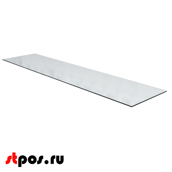 00_Полка стеклянная 300х1250мм бесцветная 5мм, Еврокромка