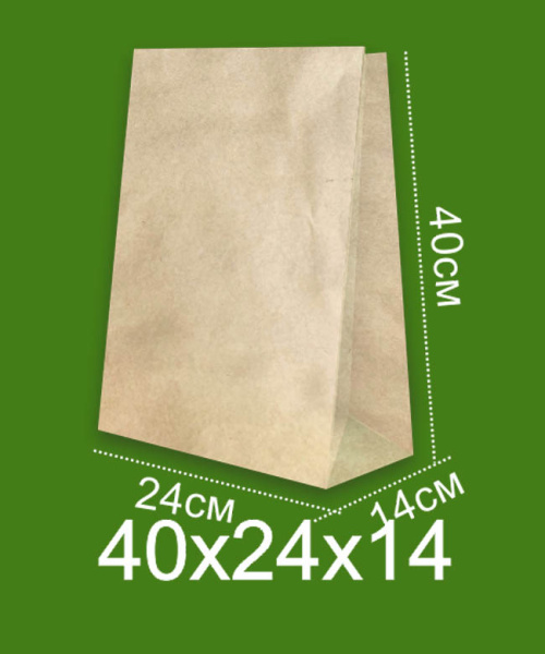 01_Крафт пакет без ручек 240х400х140 мм, Бурый