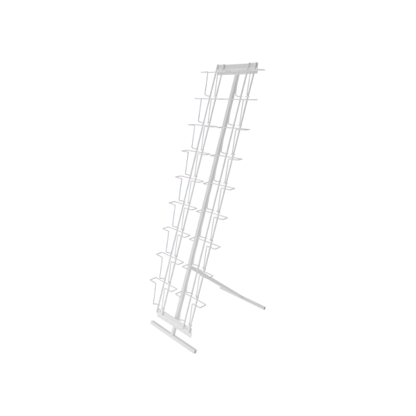 stpos_КОМПЛЕКТ Буклетница напольная с дисплеем для открыток 18 ячеек А5, RAL9016, Белый