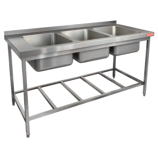 sk_Ванна моечная трёхсекционная HICOLD НСО3М-16-6БР ЭН, 1600х600х850мм, нержавеющая сталь