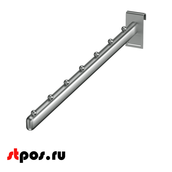 00_Кронштейн на сетку наклонный с  7 шариками 400мм, TZ111, хром