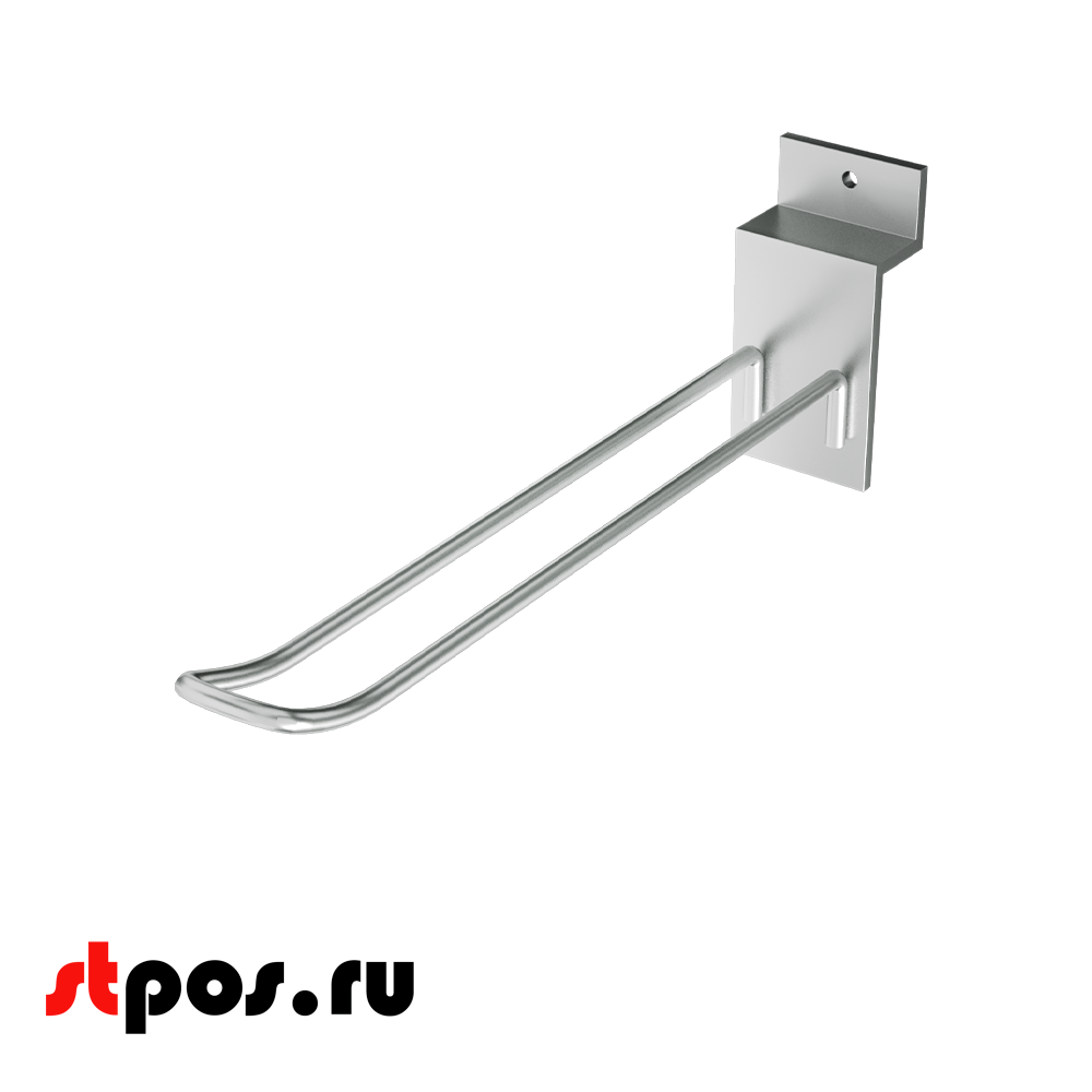 00_Крючок для экономпанели двойной, 200мм, d4, Хром