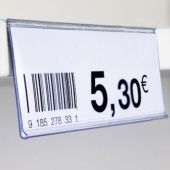 Ценникодержатель euroDBR39 самоклеящийся, 1250мм, ВСПЕННЕНЫЙ СКОТЧ 14мм, taTF14-1250, прозрачный