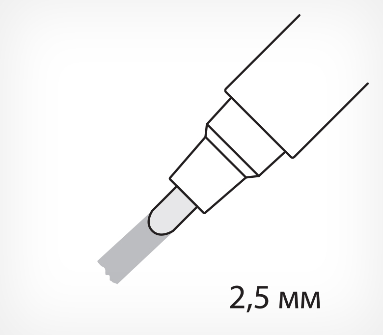 04_Маркер перманентный водостойкий БЕЛЫЙ, толщина линии – 2,5 мм, пулевидный CENTROPEN