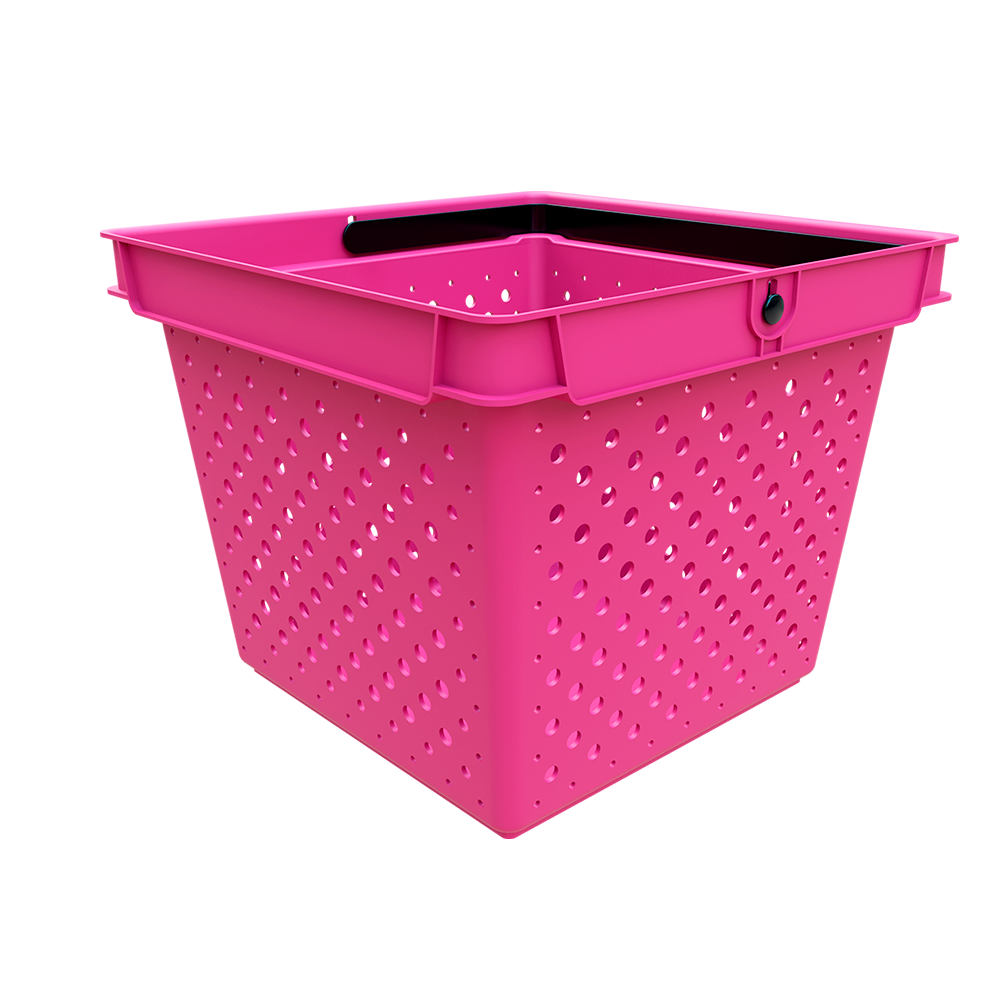 sk_2_Корзина покупательская пластиковая с 1 черной ручкой, 10 л, QUADRO, RAL4010, Фуксия