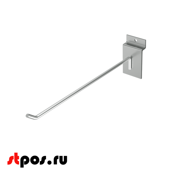 02_Крючок для экономпанели одинарный 200мм, хром, d4, BUDGET