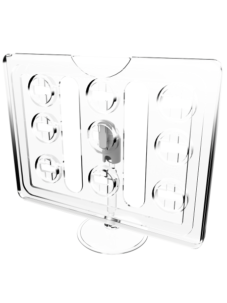 sk_Рамка ТЕХНО А7 прозрачная, прозрачный держатель TECHNO ROUND BASE-VL 50мм, ножка  50мм