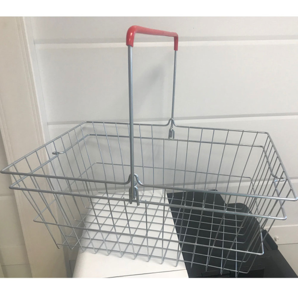 1_Корзина покупательская металлическая 20 л цинк с одной ручкой, Красный