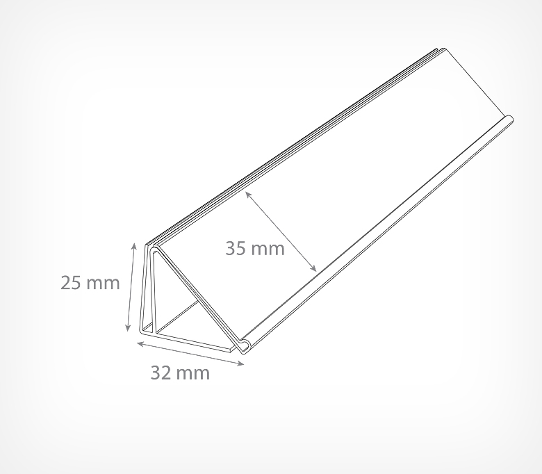 03_Схема_Профиль полочный самоклеящийся PRL35 длина 100 мм, Прозрачный цвет