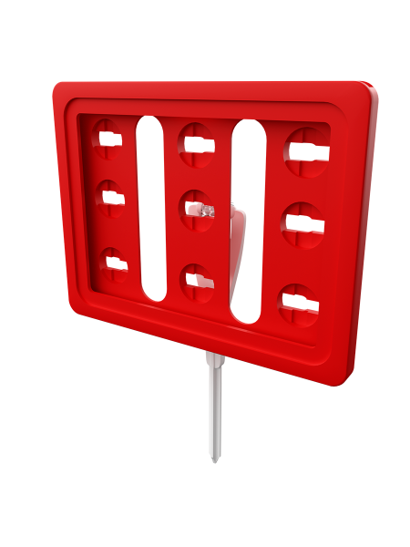 sk_Рамка ТЕХНО А7 красная, белый держатель TECHNO STICK