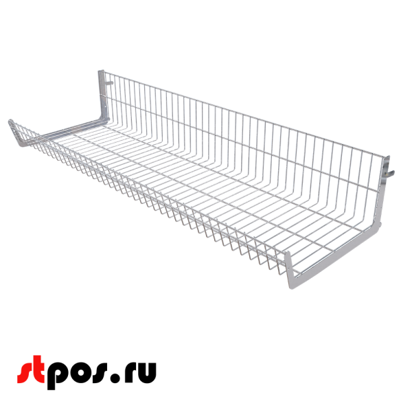 00_Основание корзины сетчатой навесной 400х1250х200 мм (унив. для 25/50 серии), Хром