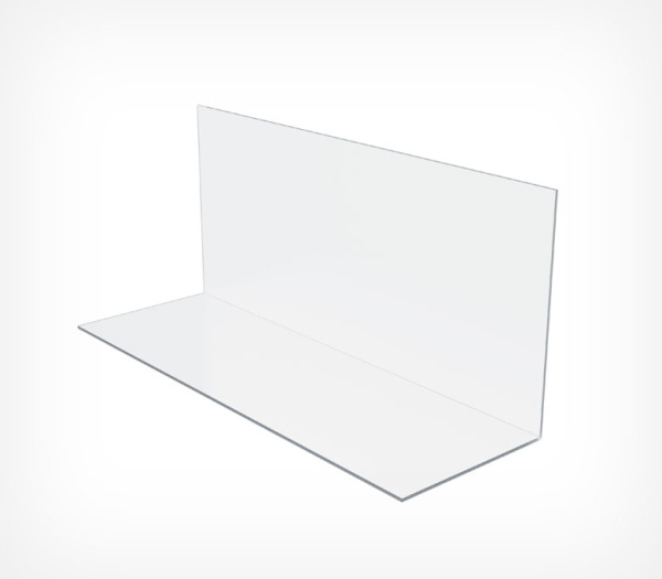 01_Разделитель пластиковый высотой 150.200мм L-образный DIV-LS 450мм, Прозрачный
