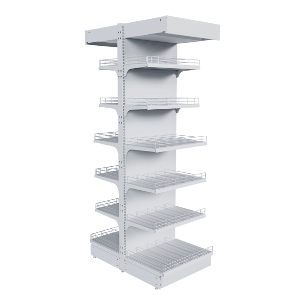 sk_НАБОР стеллаж 25 70 ГЛУХОЙ островной 2250х665х500 12 полок, ограничители, разделители, ценник