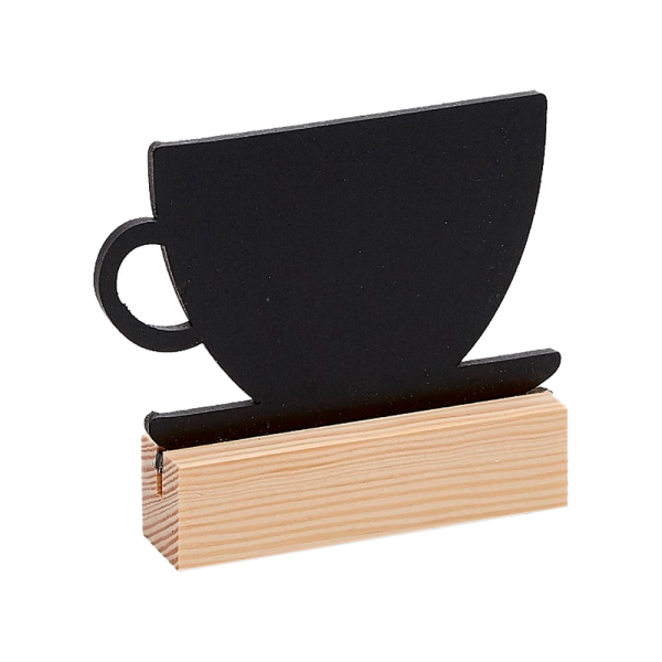 sk_Меловой ценник-фигура ЧАШКА для нанесения меловым маркером,86х59х19мм, Черный