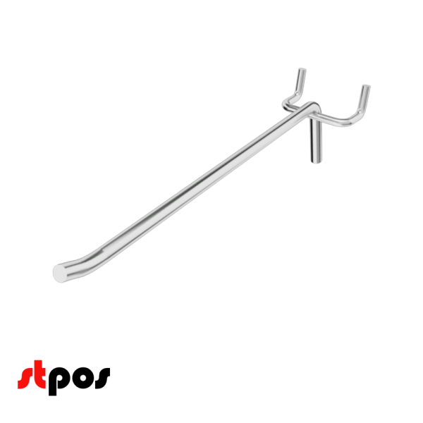 04_Крючок для перфорации одинарный 300мм, хром, d4.8мм, шаг 45мм