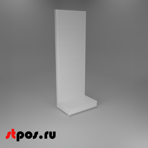 00_НАБОР Стеллаж 25 70 ПЕРФОРИРОВАННЫЙ пристенный2250х800хо500, 1 полка + плинтус, RAL9016, Белый