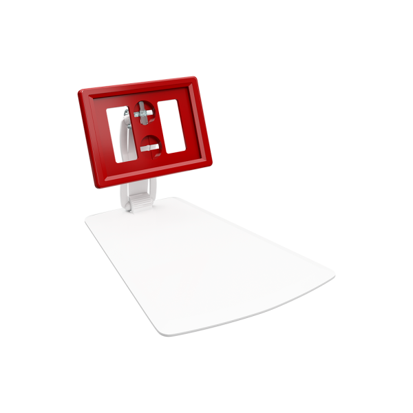 sk_Рамка ТЕХНО А8 красная, белый держатель TECHNO DELI-UNBO-SET40