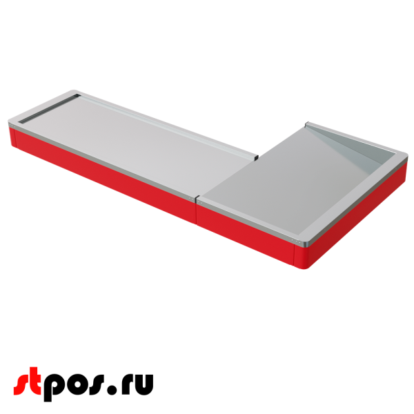 00_Рабочая поверхность для КБ ММ ECO PLUS XL, широкий нак., длина 1900мм, МЕТАЛЛ, RAL3020, Красный
