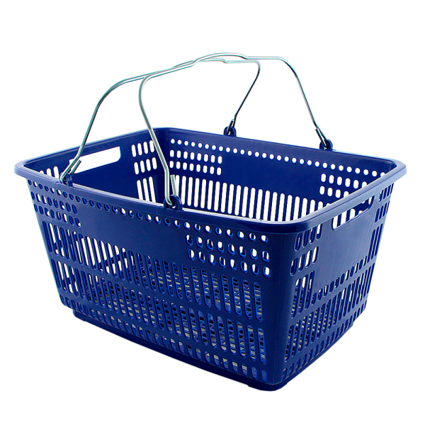 sk_Корзина пластиковая с металлическими ручками METAL 30л, Синий