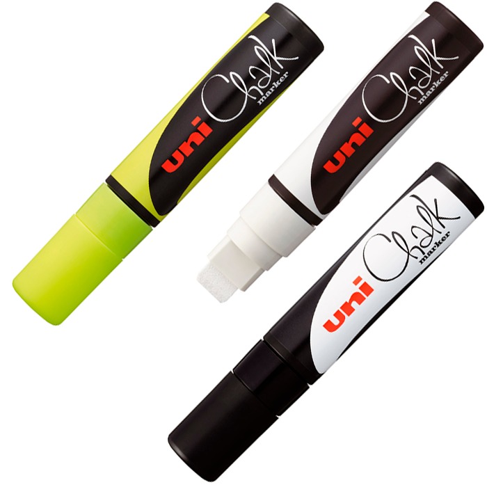 02_Маркер меловой Uni Chalk 17K 15мм клиновидный