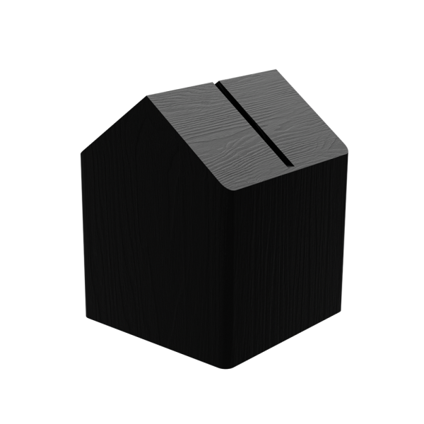 sk_Держатель деревянный домик, малый, 40х50х40мм, прорезь 2мм, черного цвета