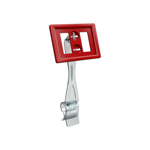 sk_Рамка ТЕХНО А8 красная, прозрачный держатель TECHNO CL-UNBO 90мм