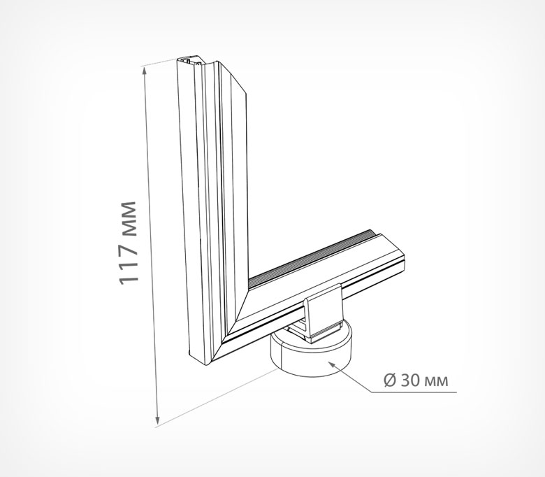 03_Алюминиевый держатель вывески на магнитах  ALU-BOARD-MGT