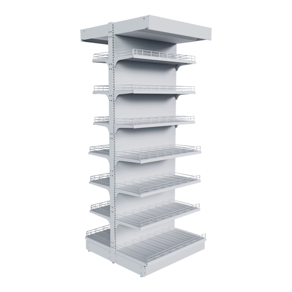 sk_НАБОР стеллаж 25 70 ГЛУХОЙ островной 2600х1000х500 14 полок, ограничители, разделители, ценник