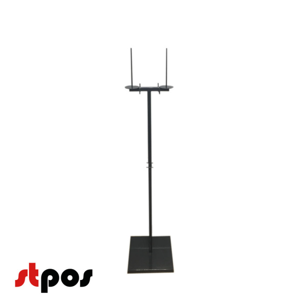 1_Стойка для пакетов универсальная 300х300х1343 серая RAL 7016 (рулон, майка, ручки)