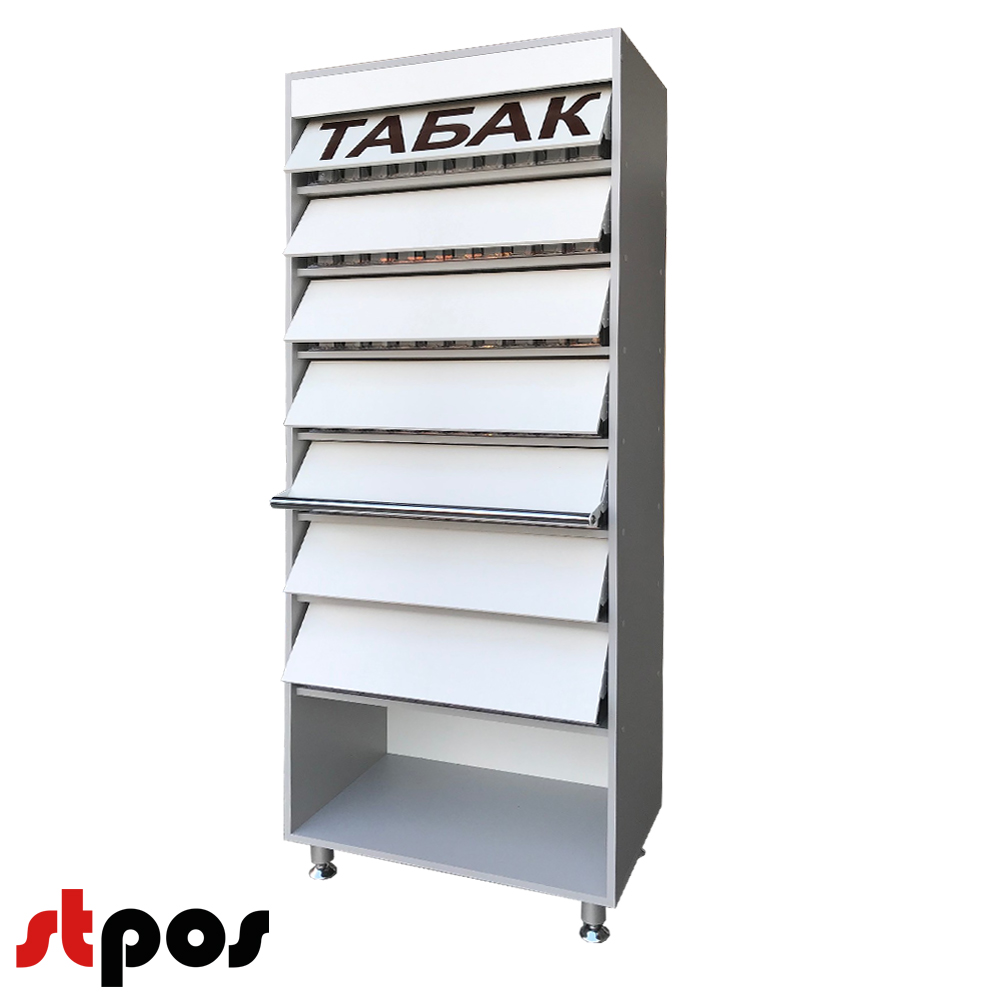 02_Диспенсер сигаретный ЛДСП, 5 полок по 7 видов, 536х420(320)х1456