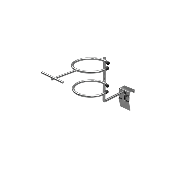 stpos_Держатель для фена с ценникодержателем на штангу 30х15 мм, Цинк-хром