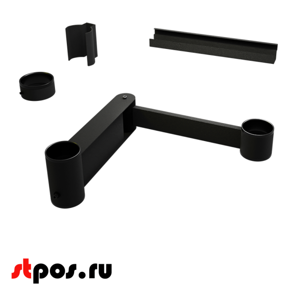 00_Кронштейн для принтера универсальный шарнирный 150+200мм, Муар, RAL9005 Черный