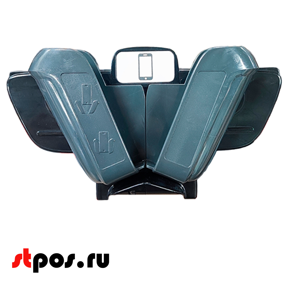 02_Держатель для мобильного телефона на тележку покупательскую пластиковую (UP80), Черный