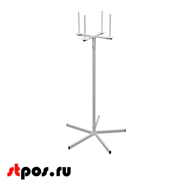 00_Стойка для пакетов 4 рожка, опора 5-лучевая, RAL9016, Белая
