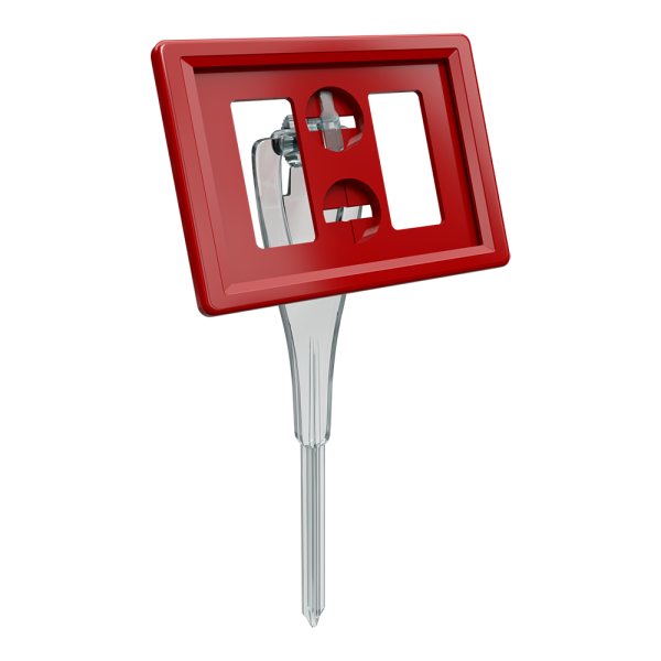 sk_Рамка ТЕХНО А8 красная, прозрачный держатель TECHNO STICK