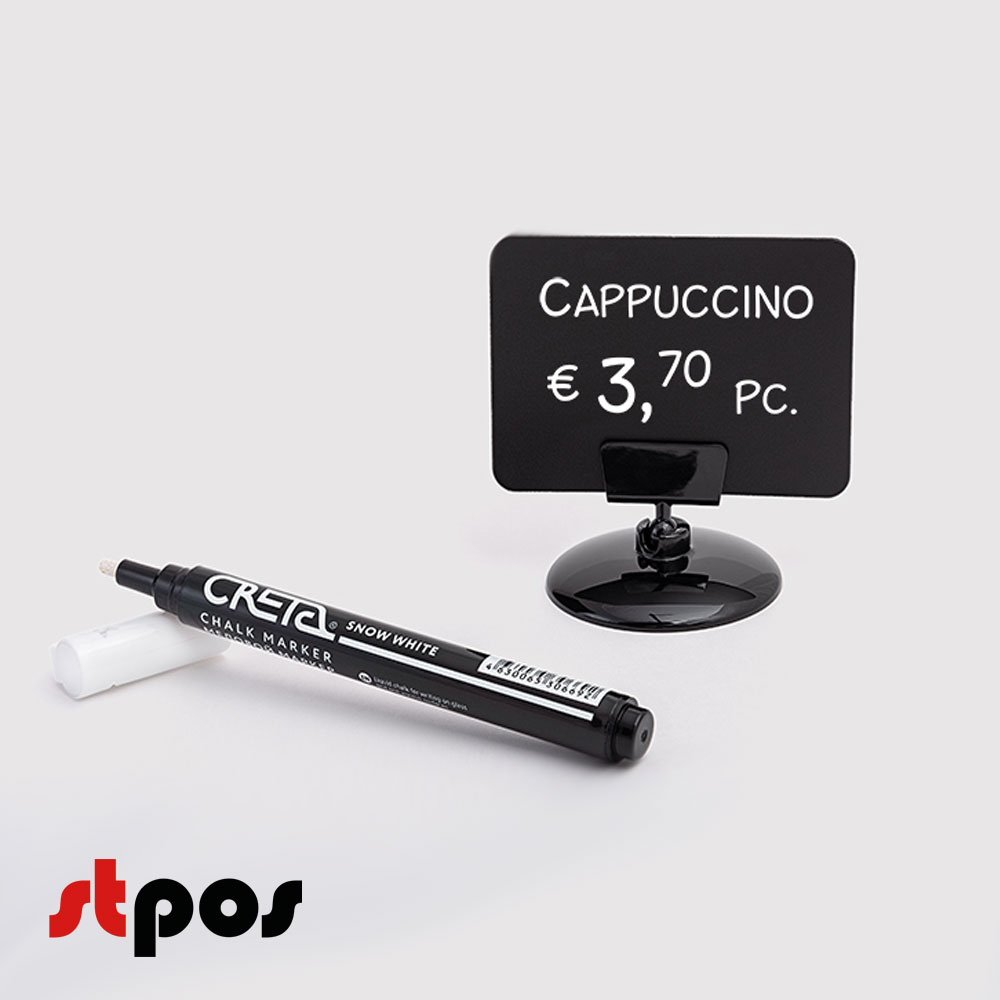 00_Набор держателей ценников ROUND BASE 2 (меловой ценник А8-6шт,меловой маркер-1шт, держ.ценника на подст.-6шт)