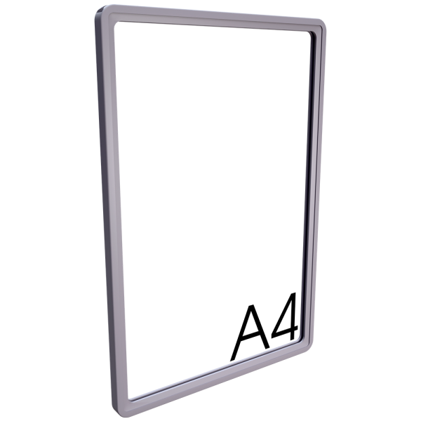 sk_Пластиковая рамка с закругленными углами формата А4 (210х297мм), PF-А4, Серый