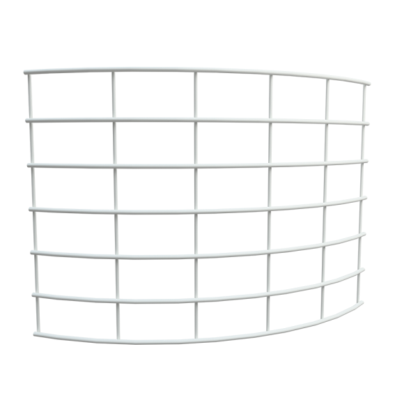 sk_Стенка сетчатая радиусная угла внешнего 90 град. 300мм (Стойка 90х30) (25сер), Глянец, RAL9016 Белый